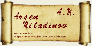 Arsen Miladinov vizit kartica